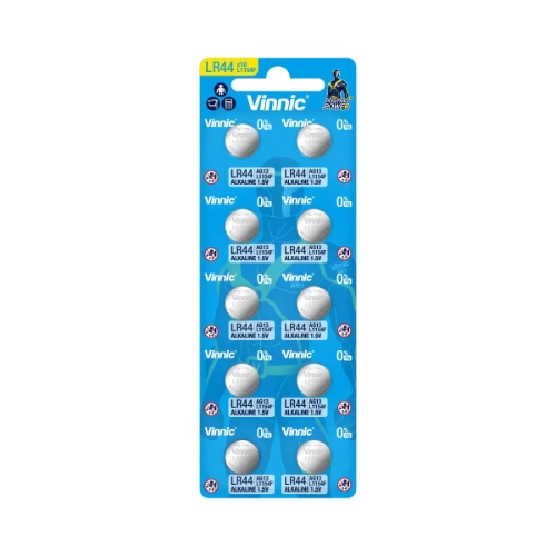 Vinnic LR44 alkaline button cell for digital thermometer