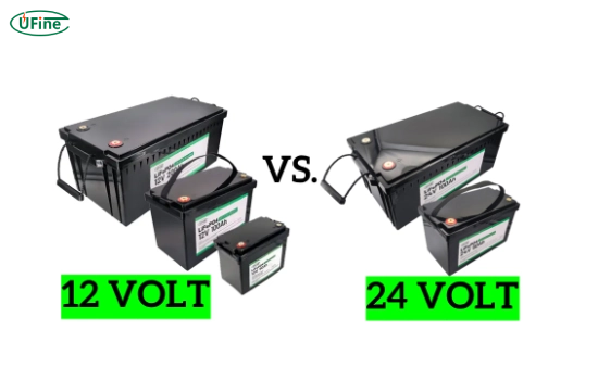 24V LiFePO4 battery system efficiency comparison vs 12V
